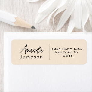 Clean Simple Minimal Informal Casual on Cream Label