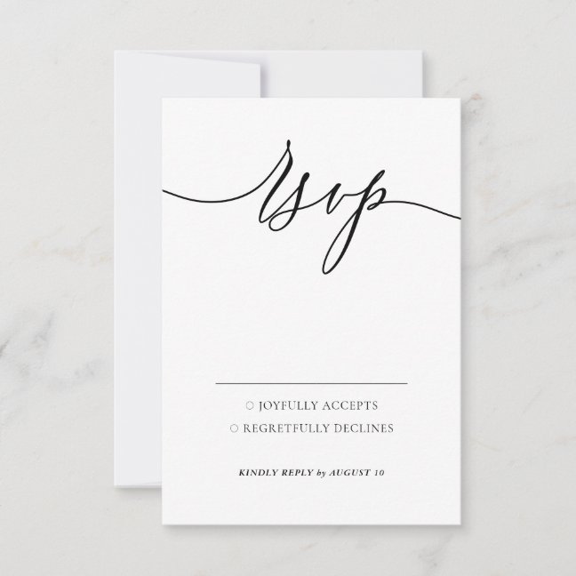 Clean Simple Minimal Modern Kindly Reply RSVP Card