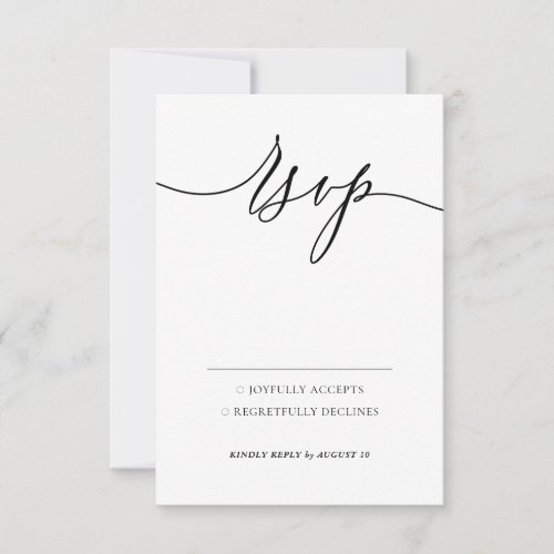 Clean Simple Minimal Modern Kindly Reply RSVP Card