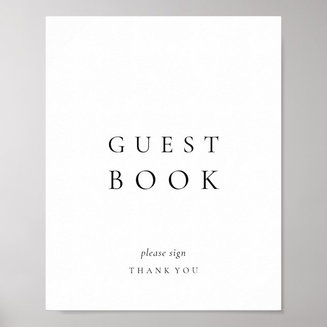 Clean Simple Minimal Wedding Guest Poster (Front)