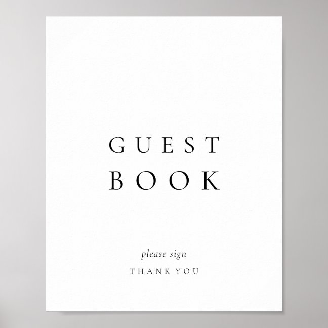 Clean Simple Minimal Wedding Guest Poster