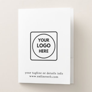 Clean Simple Minimalist Business Logo Binder Pocket Folder