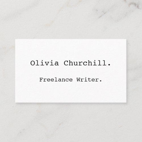 Clean Simple Minimalist Professional Business Card