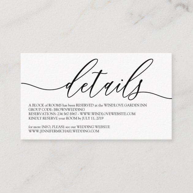 Clean Simple Modern Add Your Photo Details Mini Enclosure Card