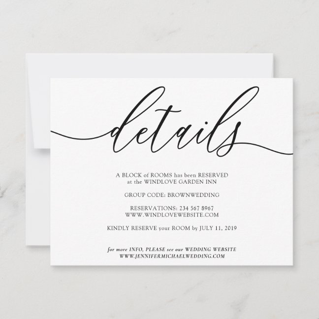Clean Simple Modern can Add Your Own Photo Details RSVP Card