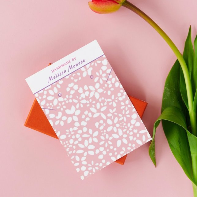 Clean Simple Pink Necklace Earring Display Card  (Creator Uploaded)