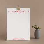 Clean Simple Pink & Red Typography Script Name Letterhead<br><div class="desc">Elevate your professional image with our Clean Simple Pink & Red Typography Script Name Letterhead. This letterhead combines a clean and simple design with a vibrant palette of pink and red, complemented by personalized script typography. Ideal for adding a touch of warmth and professionalism to your business correspondence, ensuring a...</div>
