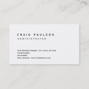 Clean Simple Stylish White Trendy Business Card