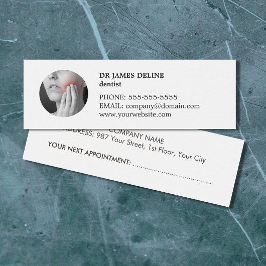Clean Simple White Dentist Appointment Card