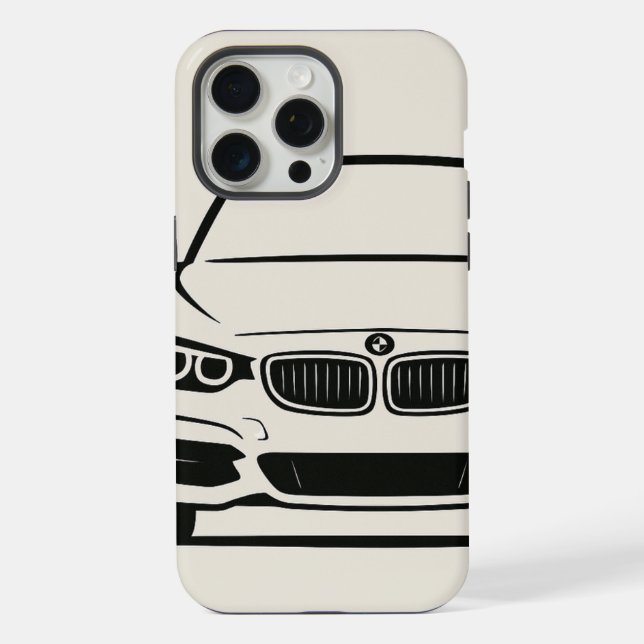 Clean, sleek design with bold character iphone case (Back)