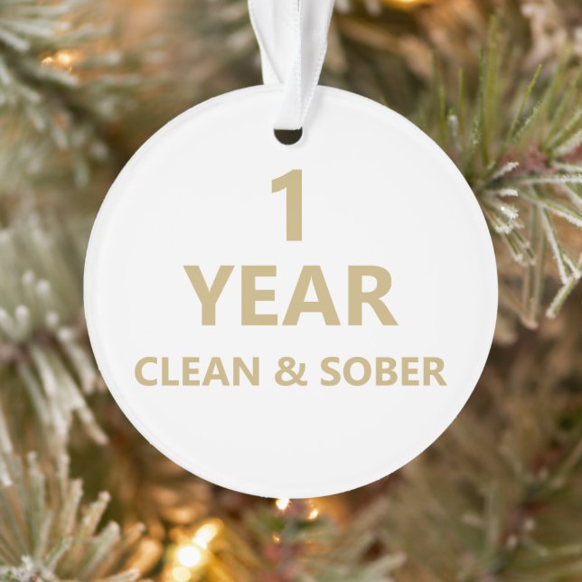 Clean & sober custom sobriety recovery Christmas Ornament (Tree)