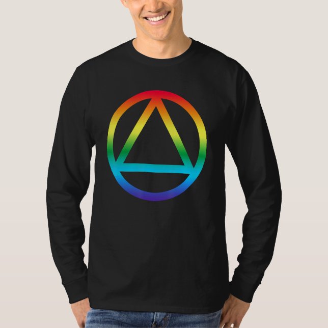 Clean Sober Lesbian Recovery Aa Na Sobriety Lgbt G T-Shirt (Front)
