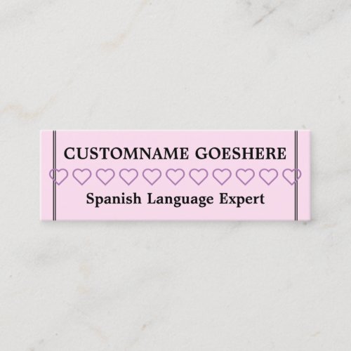 Clean Spanish Language Expert Business Card