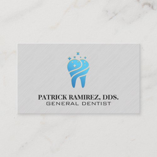 Clean Sparkle Tooth Icon Business Card