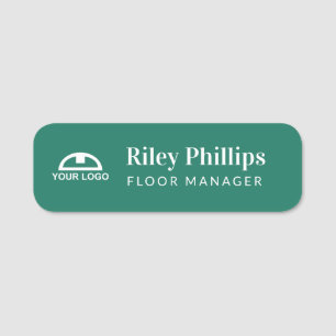 Clean Teal Company Logo Name Title Tag