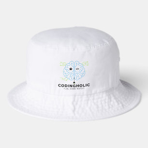 Clean Tech Brain Coding Bucket Graphic Developer Bucket Hat