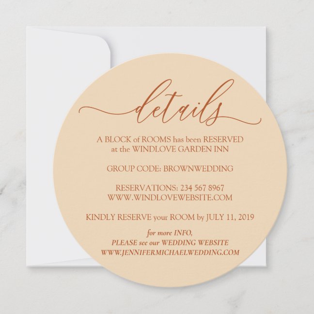 Clean Terracotta Details Simple Wedding Invitation