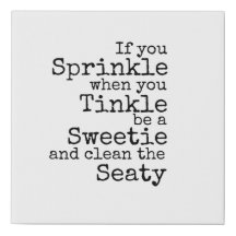 Clean the Seat Faux Wrapped Canvas Print