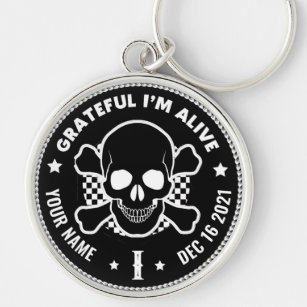 Clean Time Anniversary Gift with Skull Keychain
