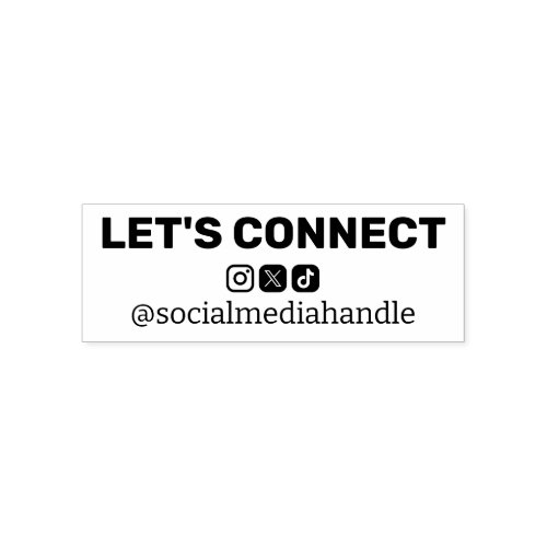 Clean Timeless Social Media Icons Lets Connect Self_inking Stamp