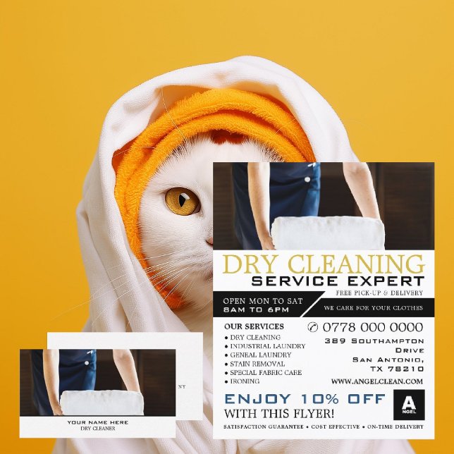Clean Towels, Dry Cleaners, Cleaning Advertising Flyer (Creator Uploaded)