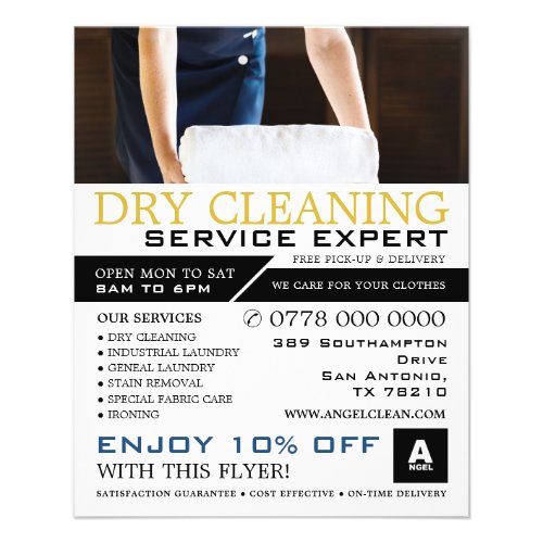 Clean Towels Dry Cleaners Cleaning Advertising Flyer