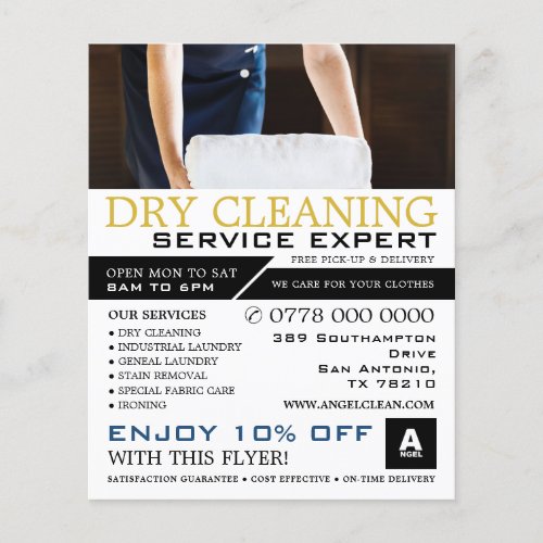 Clean Towels Dry Cleaners Cleaning Advertising Flyer