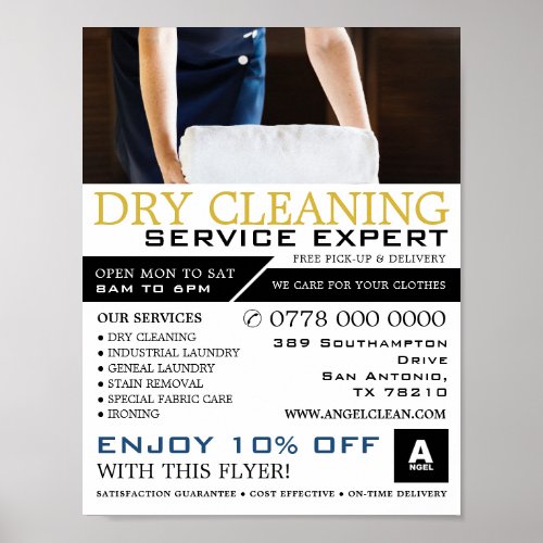 Clean Towels Dry Cleaners Cleaning Advertising Poster