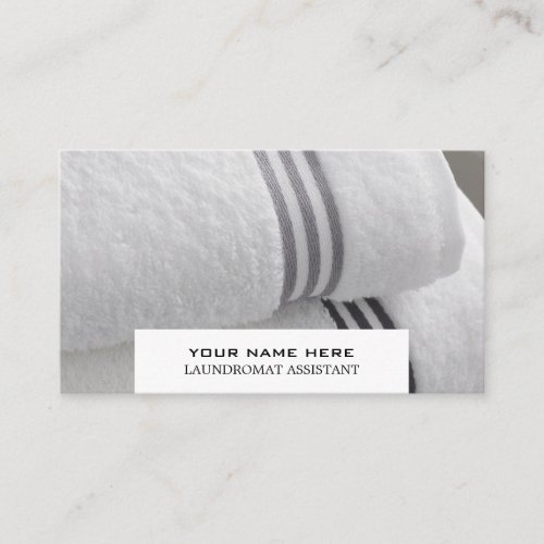 Clean Towels Laundromat Cleaning Service Business Card