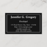 [ Thumbnail: Clean & Traditional Paralegal Business Card ]