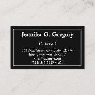 Clean & Traditional Paralegal Business Card