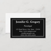 Clean & Traditional Paralegal Business Card (Front/Back)