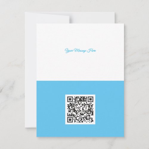 Clean Turquoise Corporate QR Code Christmas Tree Holiday Card