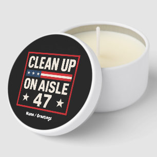 Clean Up On Aisle 47 Anti Trump Funny Political Mini Candle Favors