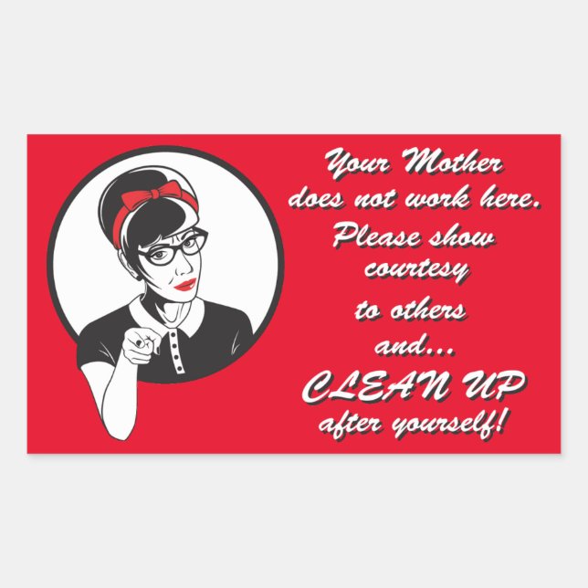 Clean up! rectangular sticker (Front)