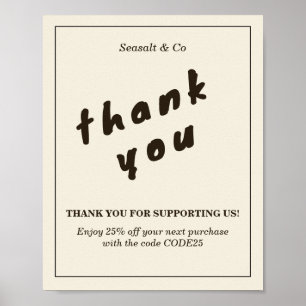Clean Wall Art Poster   thank you 