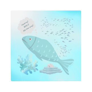 “Clean Water Again! Our Gills Are Thrilled!” Metal Print