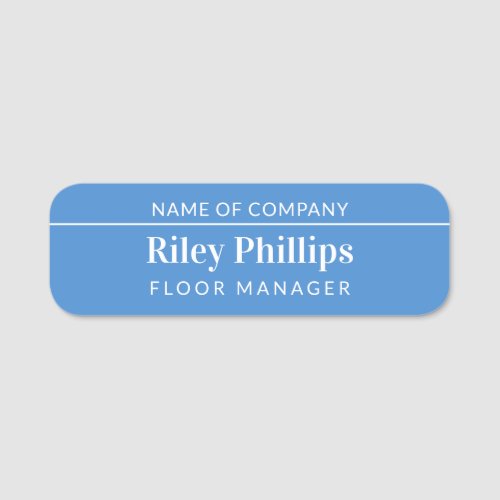 Clean Water Blue Company Name Title Name Tag