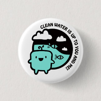 Clean water pinback button