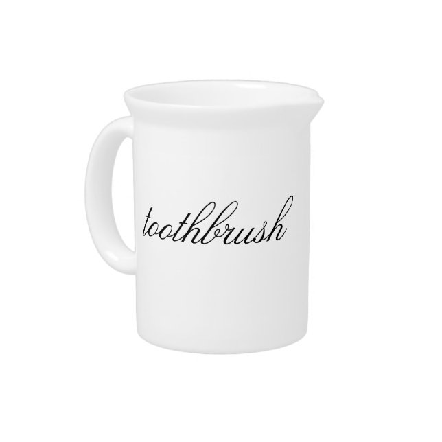 Clean white custom bathroom set tall container drink pitcher (Left)