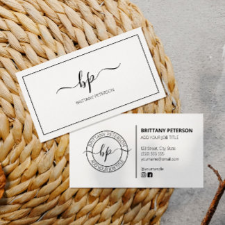 Clean White Elegant Modern Professional Business Card