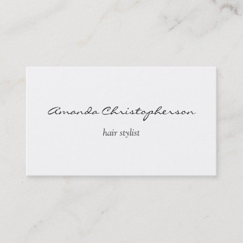 Clean White Hair Stylist Attractive Business Card