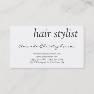 Clean White Hair Stylist Attractive Business Card