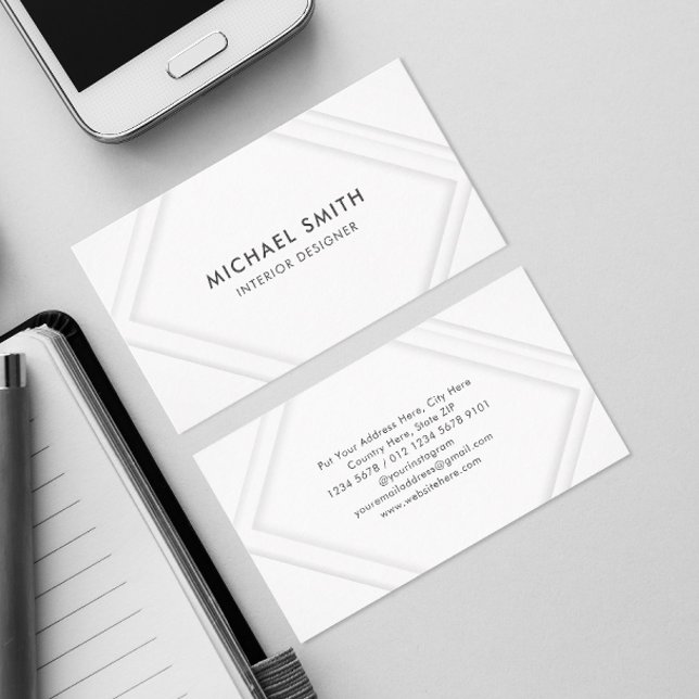 Clean White | Rectangle Frame Business Card (Creator Uploaded)