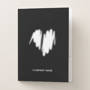 Clean White Regularly Sprayed Graffiti Heart Pocket Folder