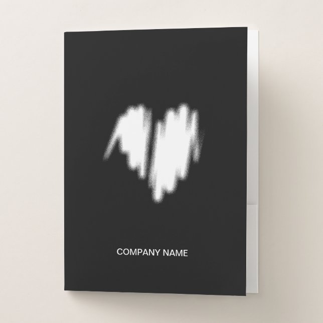 Clean White Regularly Sprayed Graffiti Heart Pocket Folder (Front)