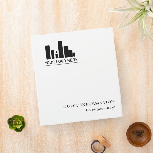 Clean White Your Logo Guest Information 3 Ring Binder