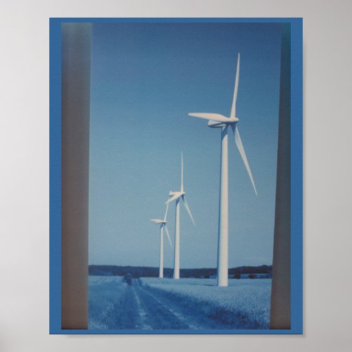 CLEAN Wind Energy Gaint Wheel Fan on Land Mountain Poster