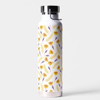 Clean yellow floral pattern Water Bottle