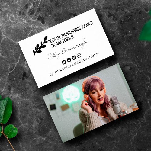 Clean Your Logo Social Media Handle with Photo Business Card